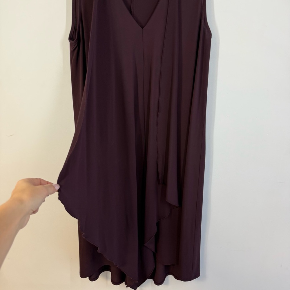 Iris Setlakwe Burgundy Minimalist Chic Sleeveless Draped Dress Size M - Picture 4 of 8